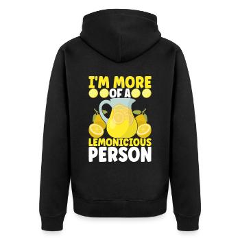 Limonade Limonadenstand - Unisex Premium Bio Zip Hoodie - Schwarz - Hinten - Nico (187cm)