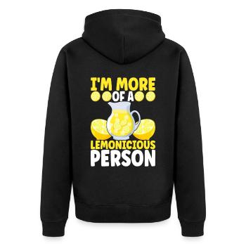 Lemonade Lemonade stand - Unisex Premium Organic Zip Hoodie - black - Back - Nico (187cm)