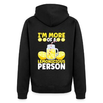 Lemonade Lemonade stand - Unisex Premium Organic Zip Hoodie - black - Back - Nico (187cm)