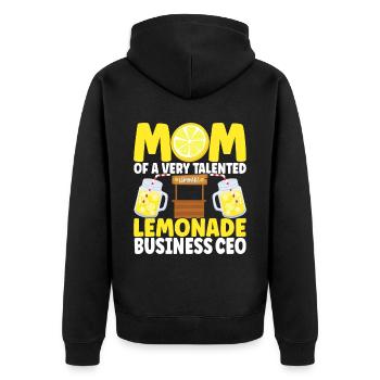 Limonade Limonadenstand - Unisex Premium Bio Zip Hoodie - Schwarz - Hinten - Nico (187cm)