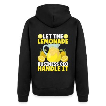 Lemonade Lemonade stand - Unisex Premium Organic Zip Hoodie - black - Back - Nico (187cm)