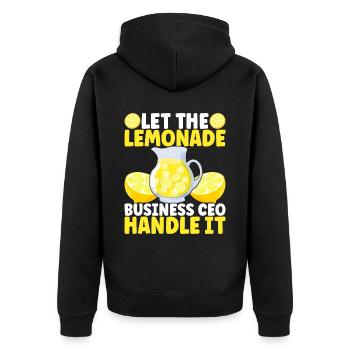 Lemonade Lemonade stand - Unisex Premium Organic Zip Hoodie - black - Back - Nico (187cm)