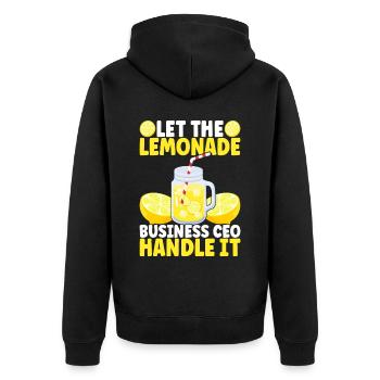 Lemonade Lemonade stand - Unisex Premium Organic Zip Hoodie - black - Back - Nico (187cm)