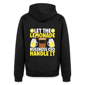 Lemonade Lemonade stand - Unisex Premium Organic Zip Hoodie - black - Back - Nico (187cm)