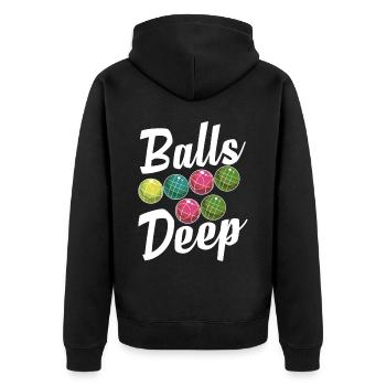 Drôle de joueur de pétanque - Veste à capuche bio Premium Unisexe - noir - Dos - Nico (187cm)