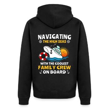 Cruise Sea Voyage Family Cruise - Unisex Premium Organic Zip Hoodie - black - Back - Nico (187cm)