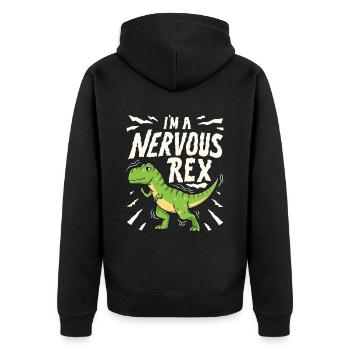 Conception de l’anxiété Je suis un Rex nerveux - Veste à capuche bio Premium Unisexe - noir - Dos - Nico (187cm)
