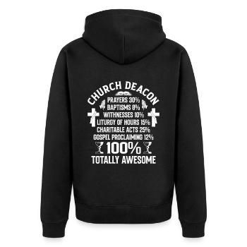 Église Diacre Religion Foi chrétienne Église - Veste à capuche bio Premium Unisexe - noir - Dos - Nico (187cm)