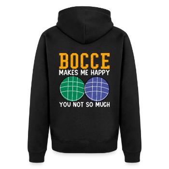 Drôle de joueur de pétanque - Veste à capuche bio Premium Unisexe - noir - Dos - Nico (187cm)