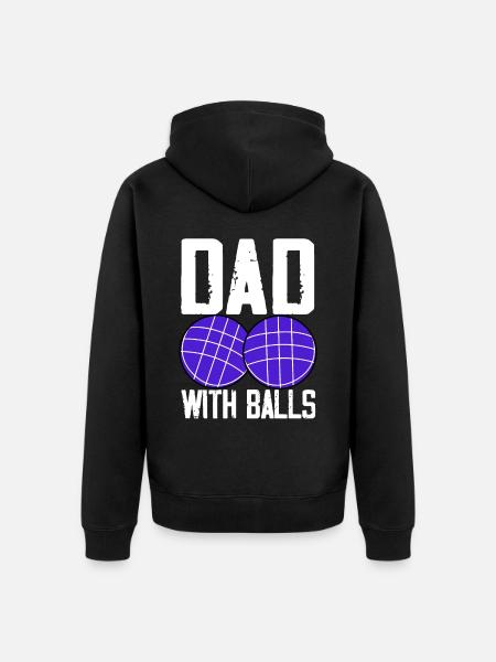 Funny bocce player - Unisex Premium Organic Zip Hoodie - black
