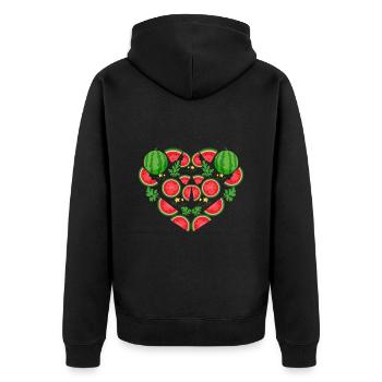 Pastèque - Veste à capuche bio Premium Unisexe - noir - Dos - Nico (187cm)