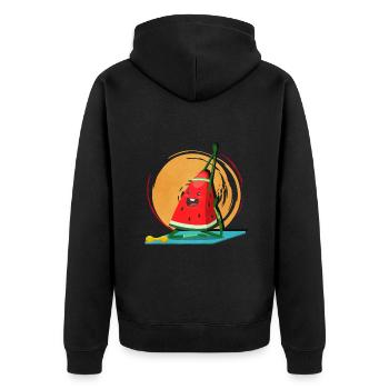 Pastèque - Veste à capuche bio Premium Unisexe - noir - Dos - Nico (187cm)