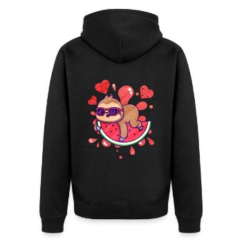 Pastèque - Veste à capuche bio Premium Unisexe - noir - Dos - Nico (187cm)