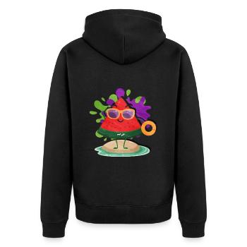 Pastèque - Veste à capuche bio Premium Unisexe - noir - Dos - Nico (187cm)