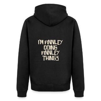 Je suis Finnley en train de faire des choses Finnley - Veste à capuche bio Premium Unisexe - noir - Dos - Nico (187cm)