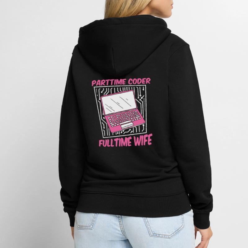 Entwickler Coder Programmierer Gattin Unisex Premium Bio Zip Hoodie