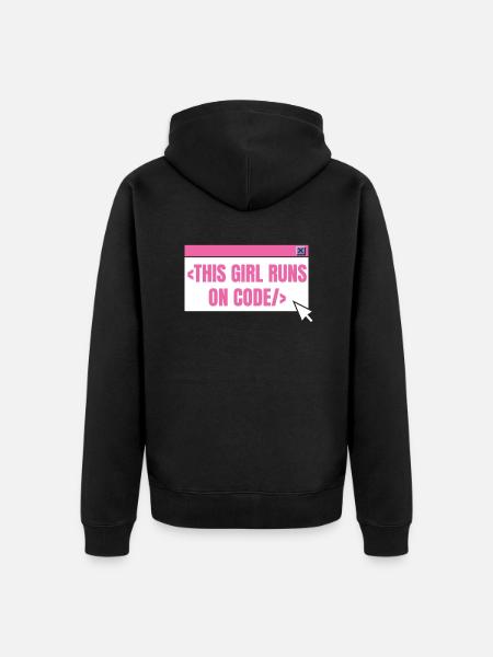 Developer Coder Programmer Girl - Unisex Premium Organic Zip Hoodie - black