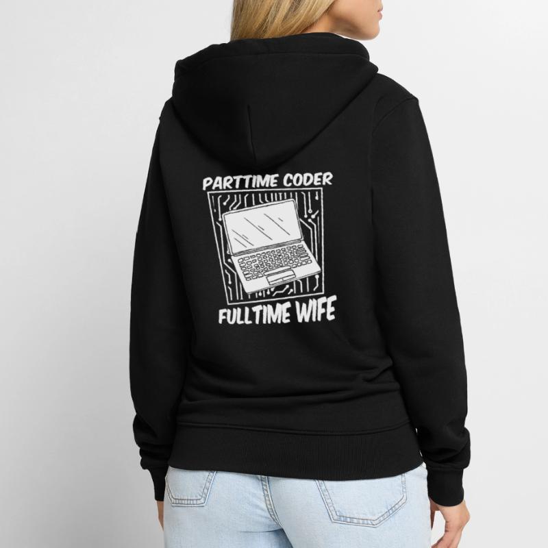 Entwickler Coder Programmierer Gattin Unisex Premium Bio Zip Hoodie