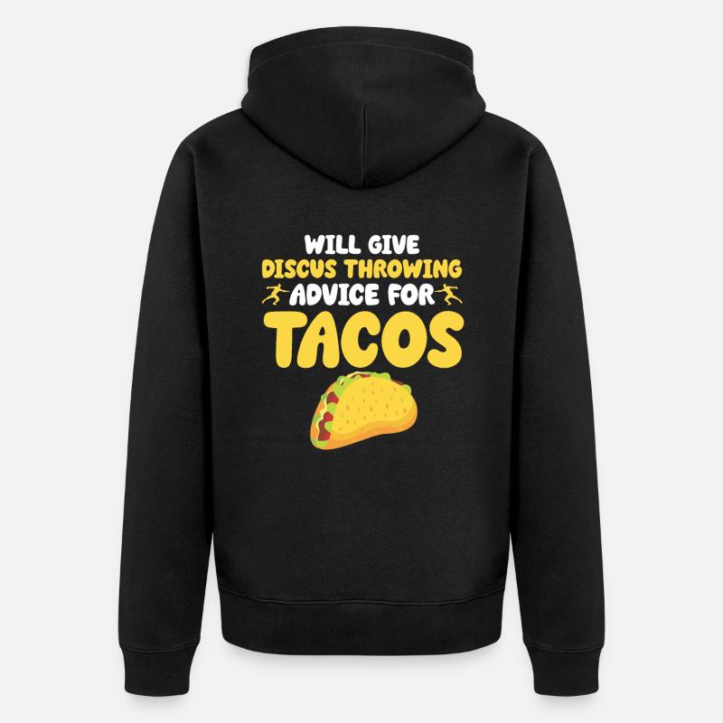 Diskuswerfer Geschenk Diskuswerfen - Unisex Premium Bio Zip Hoodie - Schwarz