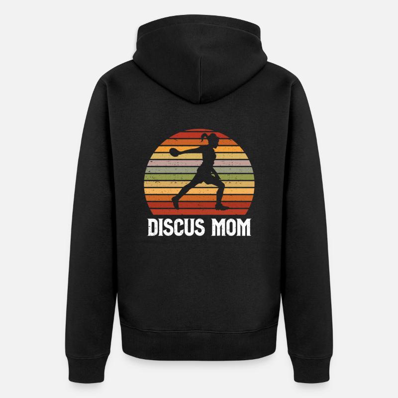 Discus Thrower Gift Discus Throwing - Unisex Premium Organic Zip Hoodie - black