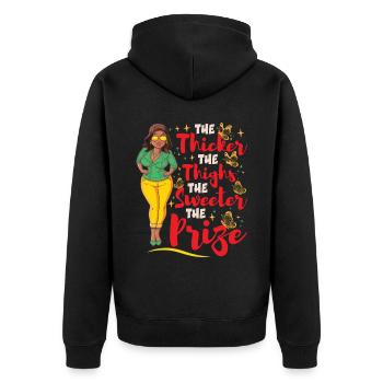 Women Black History Juneteenth Freedom Day - Unisex Premium Organic Zip Hoodie - black - Back - Nico (187cm)