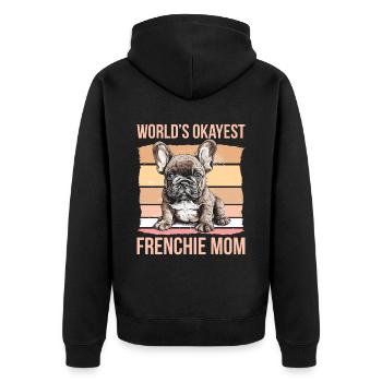 La maman Frenchie la plus correcte du monde - Veste à capuche bio Premium Unisexe - noir - Dos - Nico (187cm)