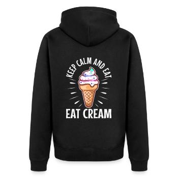 Restez calme et mangez de la crème glacée - Veste à capuche bio Premium Unisexe - noir - Dos - Nico (187cm)