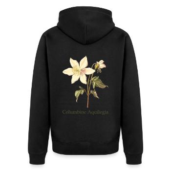 Columbine Aquilegia – Design floral pour - Veste à capuche bio Premium Unisexe - noir - Dos - Nico (187cm)