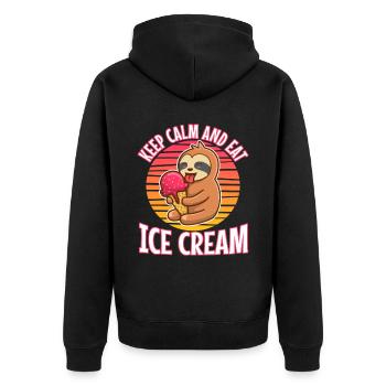 Restez calme et mangez des glaces - Veste à capuche bio Premium Unisexe - noir - Dos - Nico (187cm)