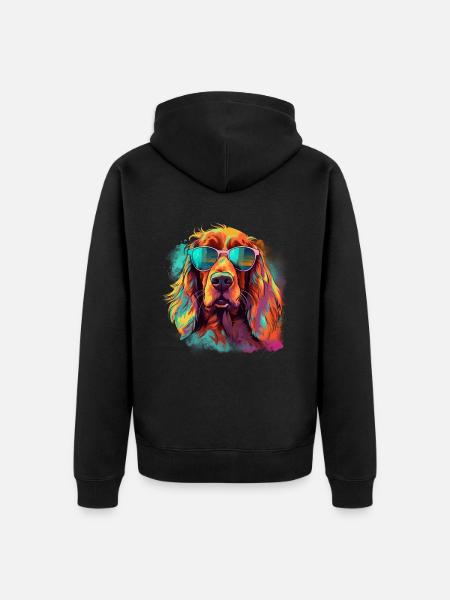 Irish Red Setter Hund Hunderasse - Unisex Premium Bio Zip Hoodie - Schwarz