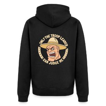 Pfadfinder Witzig - Unisex Premium Bio Zip Hoodie - Schwarz - Hinten - Nico (187cm)