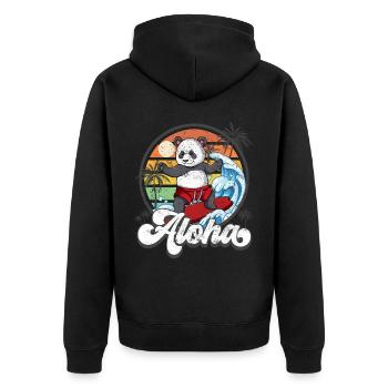 Aloha Hawaïen Hawaïen Surfeur Surf - Veste à capuche bio Premium Unisexe - noir - Dos - Nico (187cm)