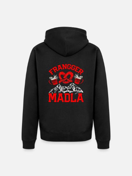 Fränkischer Dialekt stolze Frankin - Unisex Premium Bio Zip Hoodie - Schwarz
