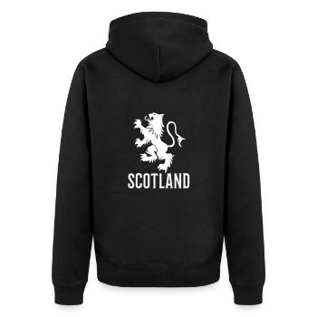 Rugby - Unisex Premium Bio Zip Hoodie - Schwarz - Hinten - Nico (187cm)