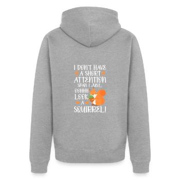ADHS ADHD Aufmerksamkeit Defizit Geschenk - Unisex Premium Bio Zip Hoodie - Grau meliert - Hinten - Nico (187cm)