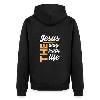 Bible Bible Versets chrétiens Don de Jésus - Veste à capuche bio Premium Unisexe - noir - Dos - Nico (187cm)