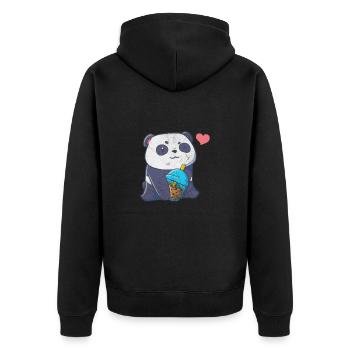 Bubble Tea Boba Tea Kawaii Cadeau - Veste à capuche bio Premium Unisexe - noir - Dos - Nico (187cm)