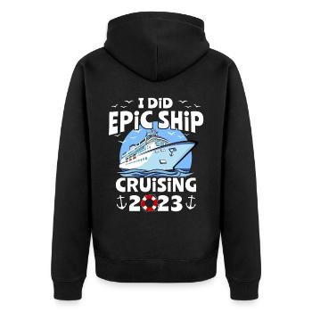 Croisière 2023 Bateau de croisière - Veste à capuche bio Premium Unisexe - noir - Dos - Nico (187cm)