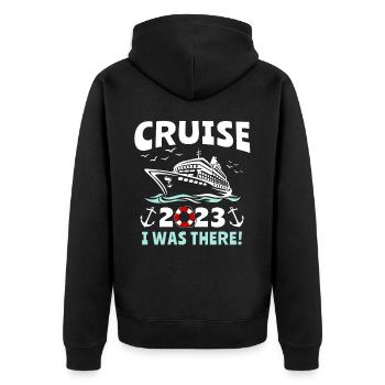 Kreuzfahrt 2023 Kreuzfahrer - Unisex Premium Bio Zip Hoodie - Schwarz - Hinten - Nico (187cm)
