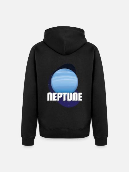 Neptune Planet Universe - Unisex Premium Organic Zip Hoodie - black