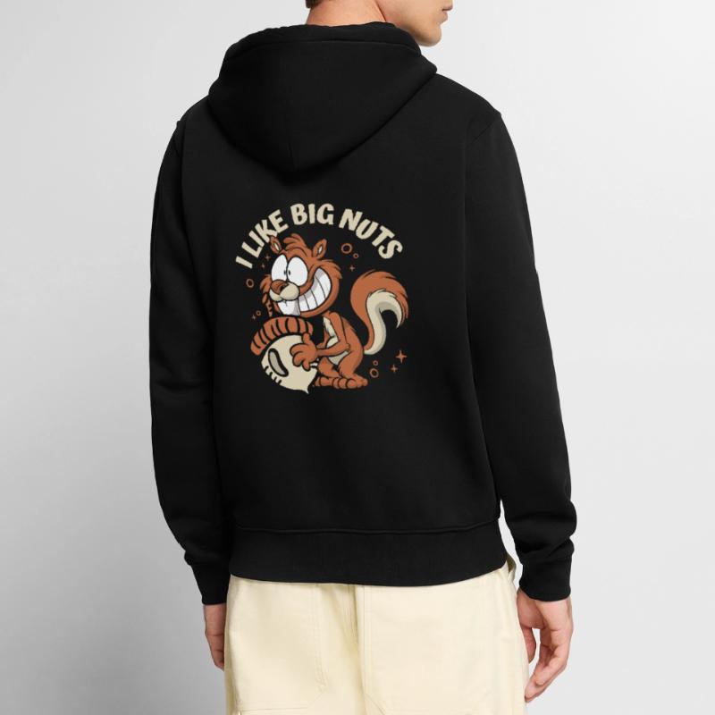 I Like Big Nuts Grauhörnchen Squirrel Eichhörnchen Unisex Premium Bio Zip Hoodie
