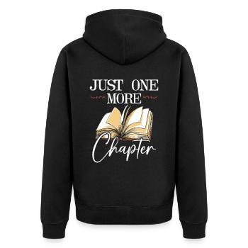 Buchliebhaber Bücherwurm Lesen Bibliothekarische Ausbildung - Unisex Premium Bio Zip Hoodie - Schwarz - Hinten - Nico (187cm)