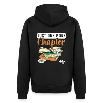 Buchliebhaber Bücherwurm Lesen Bibliothekarische Ausbildung - Unisex Premium Bio Zip Hoodie - Schwarz - Hinten - Nico (187cm)