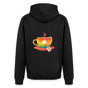 LGBTQIA+ LGBTQ LGBT Gay Pride LGBTea - Unisex Premium Bio Zip Hoodie - Schwarz - Hinten - Nico (187cm)