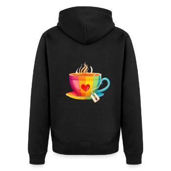 LGBTQIA+ LGBTQ LGBT Gay Pride LGBTea - Unisex Premium Bio Zip Hoodie - Schwarz - Hinten - Nico (187cm)