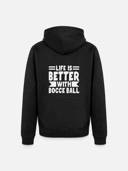 Bocce Player Funny Bocce - Unisex Premium Organic Zip Hoodie - black