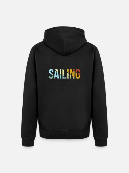 Sailing Retro - Unisex Premium Organic Zip Hoodie - black