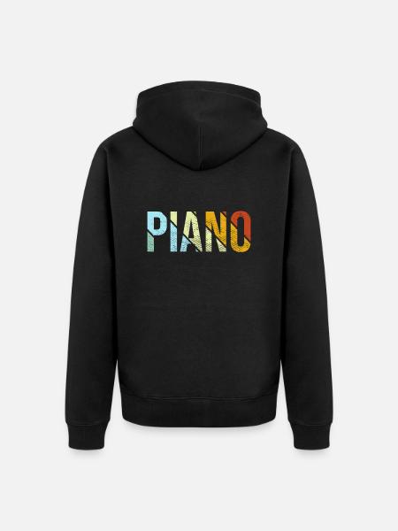 Piano Rétro - Veste à capuche bio Premium Unisexe - noir