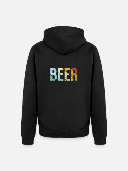 Bier retro - Unisex Premium Bio Zip Hoodie - Schwarz