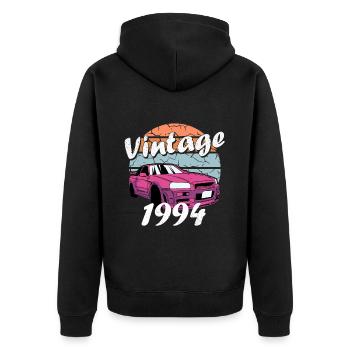 1994 - Baujahr 1994 - Jahrgang 1994 - Unisex Premium Bio Zip Hoodie - Schwarz - Hinten - Nico (187cm)
